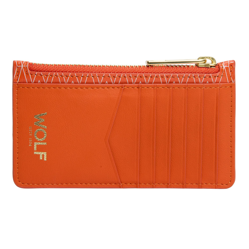 WOLF 1834 Signature Zip Case - Orange | RFID-Blocking Card Wallet with 7 Slots - Image 4