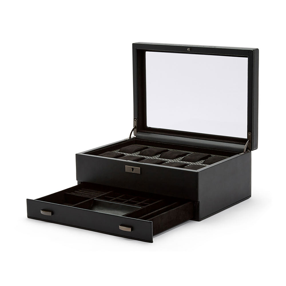 WOLF 1834 Axis 10-Piece Watch Box with Drawer – Powder Coat - Image 4
