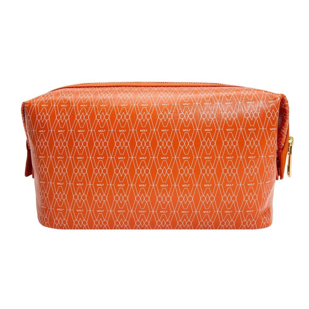 WOLF 1834 Signature Washbag – Orange, Recycled Vegan Travel Toiletry Bag - Image 4