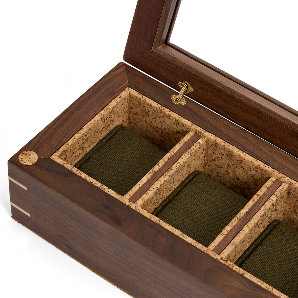 WOLF 1834 Analog:Shift Flatiron II 5-Piece Watch Box – Walnut