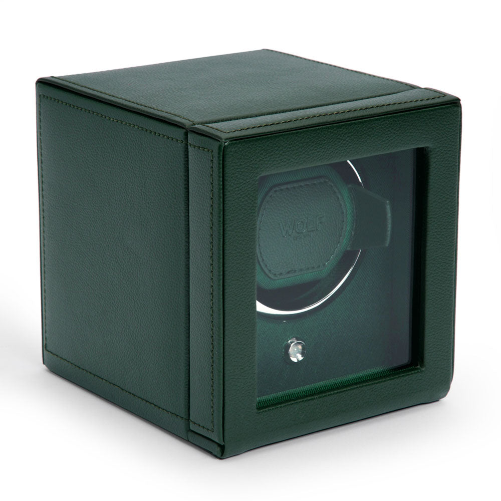 WOLF 1834 Cub Single Watch Winder with Cover - Green - Image 2