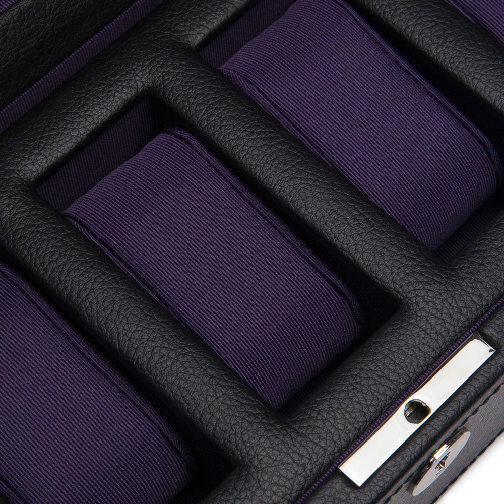 WOLF 1834 Windsor 5-Piece Watch Box – Black/Purple - Image 3
