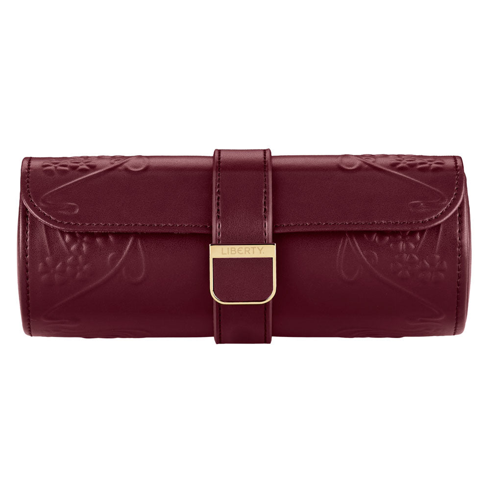 WOLF 1834 X Liberty London Triple Watch Roll – Burgundy - Image 1