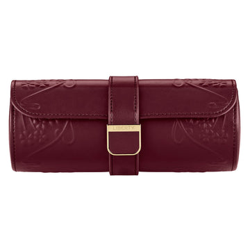 WOLF 1834 X Liberty London Triple Watch Roll – Burgundy - Image 1