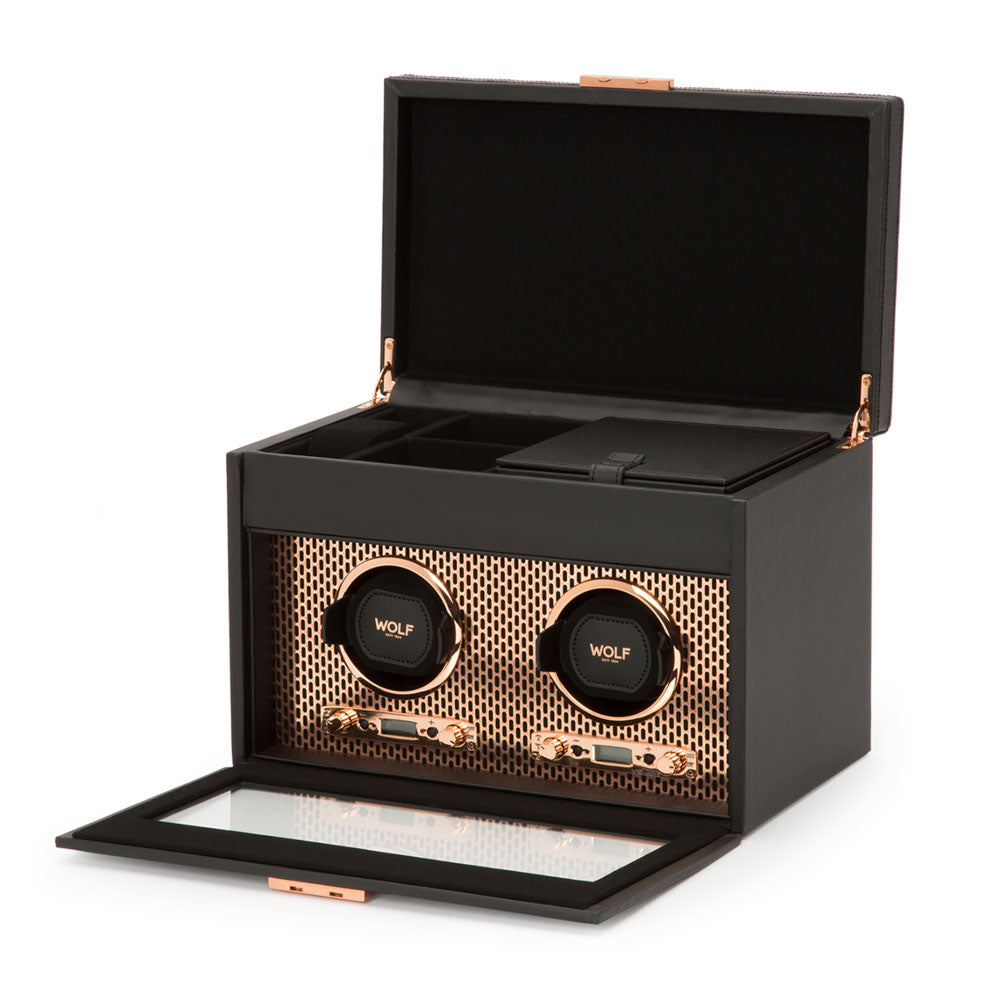 WOLF 1834 Axis Double Watch Winder With Storage – Copper - Image 3