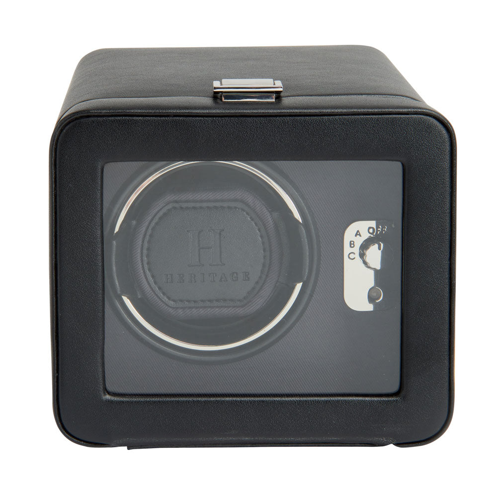 WOLF 1834 Windsor Single Watch Winder with Cover - Windsor Black - Image 1
