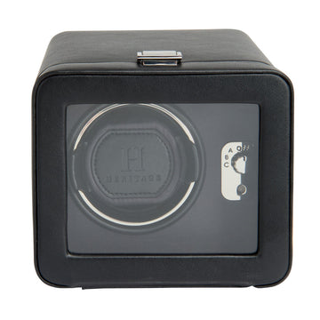 WOLF 1834 Windsor Single Watch Winder with Cover - Windsor Black - Image 1