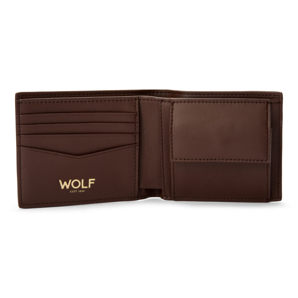 WOLF 1834 Signature Billfold & Coin Holder – Brown (Recycled Vegan) - Image 3