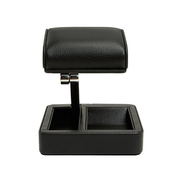 WOLF 1834 Roadster Single Travel Watch Stand - Black Vegan Leather - Image 1