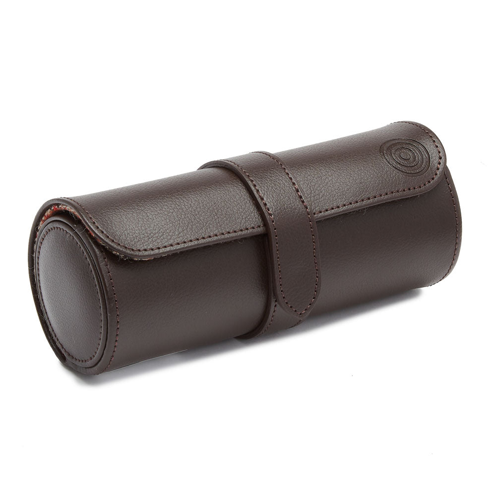 WOLF 1834 x WM Brown Watch Roll with Cigar Case – 3 Watch Capacity, Brown Leather & Negroni Tweed - Image 2
