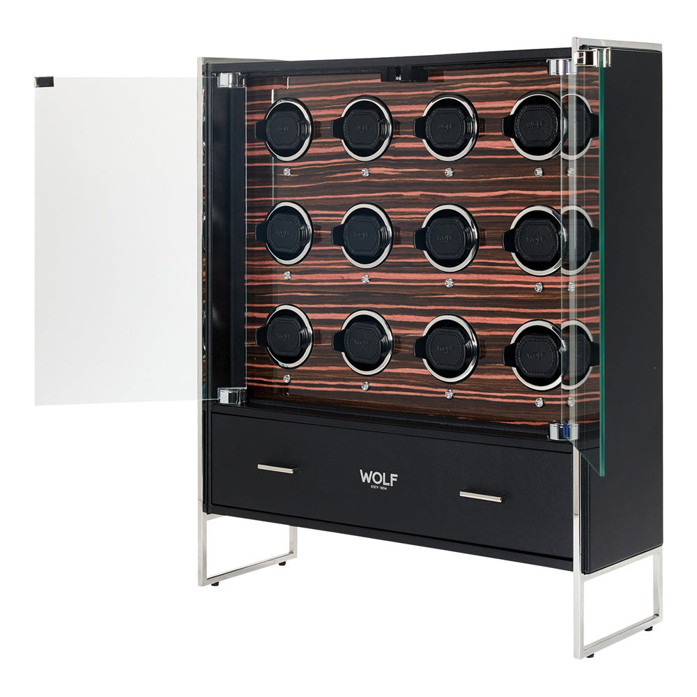 WOLF 1834 Roadster 12-Piece Watch Winder Cabinet – Black - Image 3