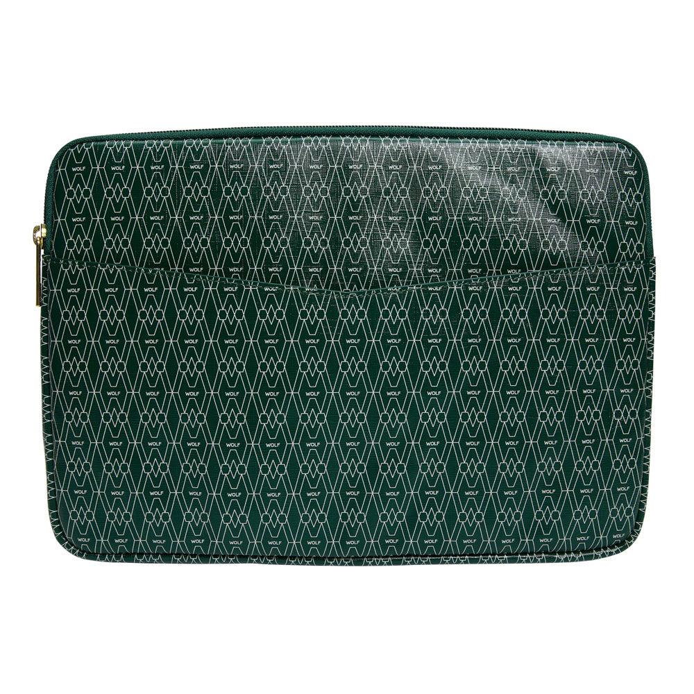 WOLF 1834 Signature Laptop Zip Case – Green - Image 1