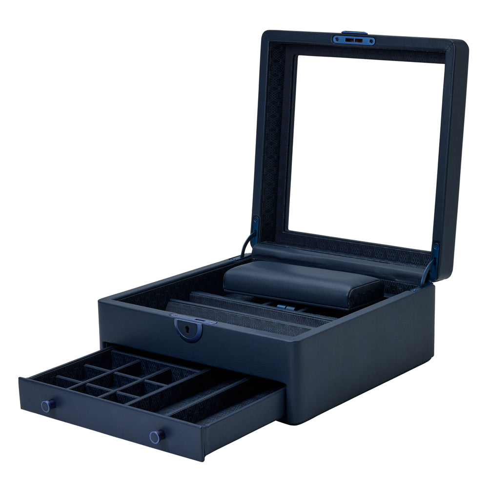 WOLF 1834 Earth Watch Stand Box - Midnight Blue (2 Watch Capacity) - Image 3