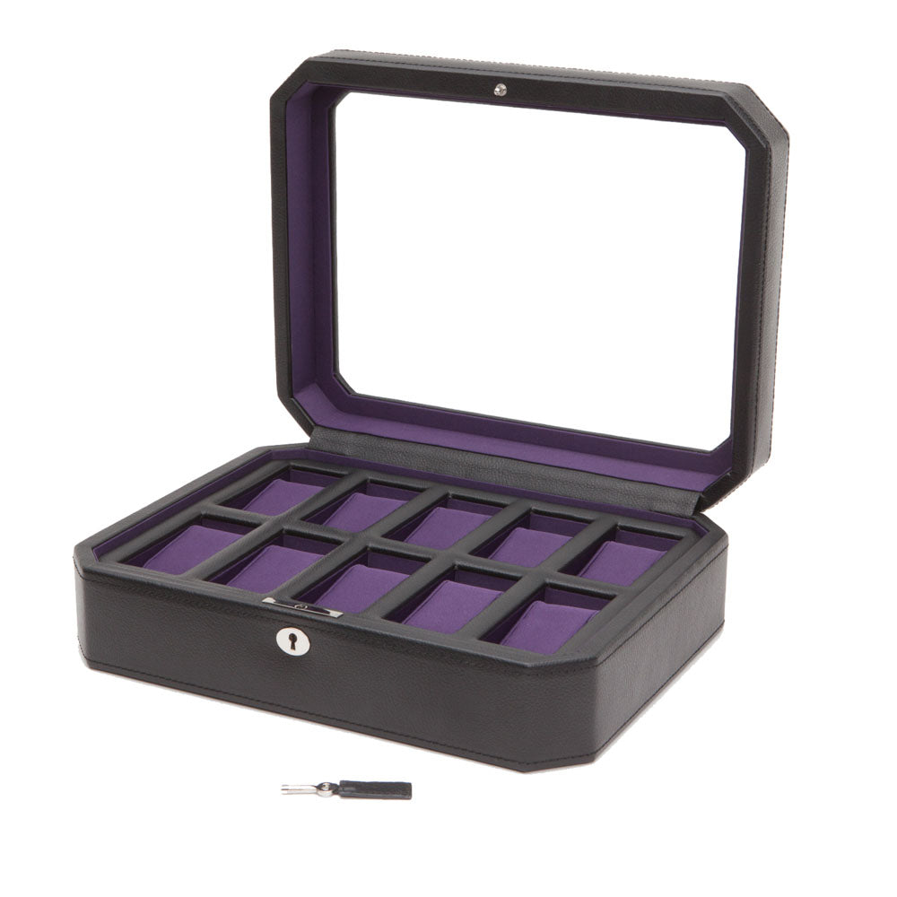 WOLF 1834 Windsor 10 Piece Watch Box – Windsor Black/Purple - Image 2