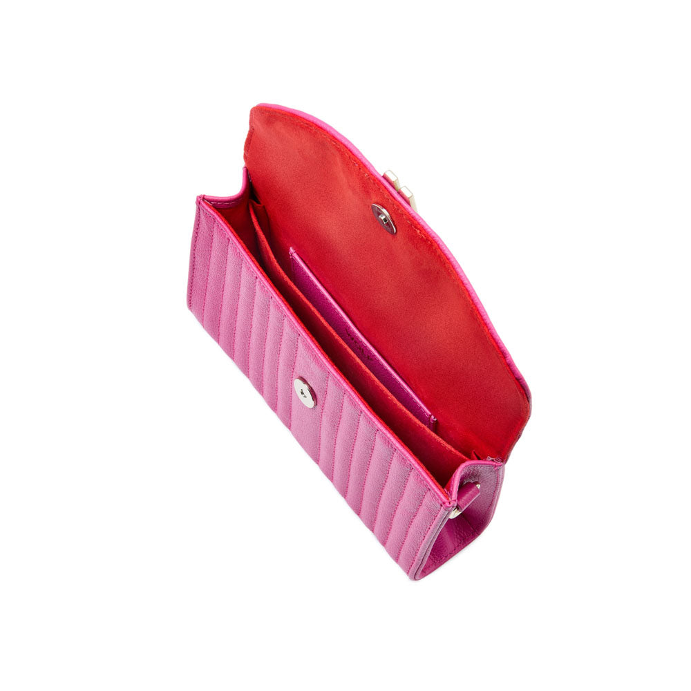 WOLF 1834 Mimi Crossbody Bag with Wristlet - Pink Vegan Leather - Image 4