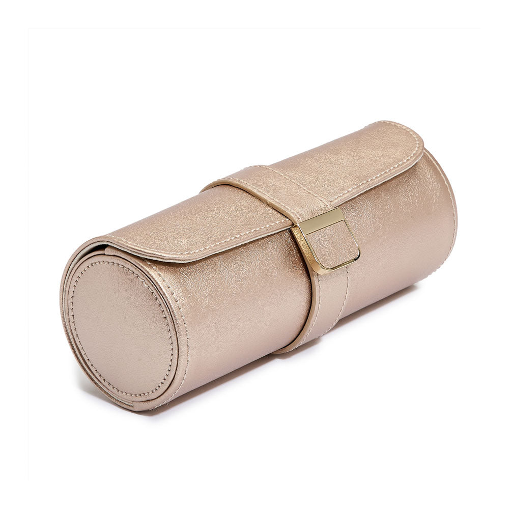 WOLF 1834 Palermo Double Watch Roll with Jewelry Pouch – Rose Gold - Image 2