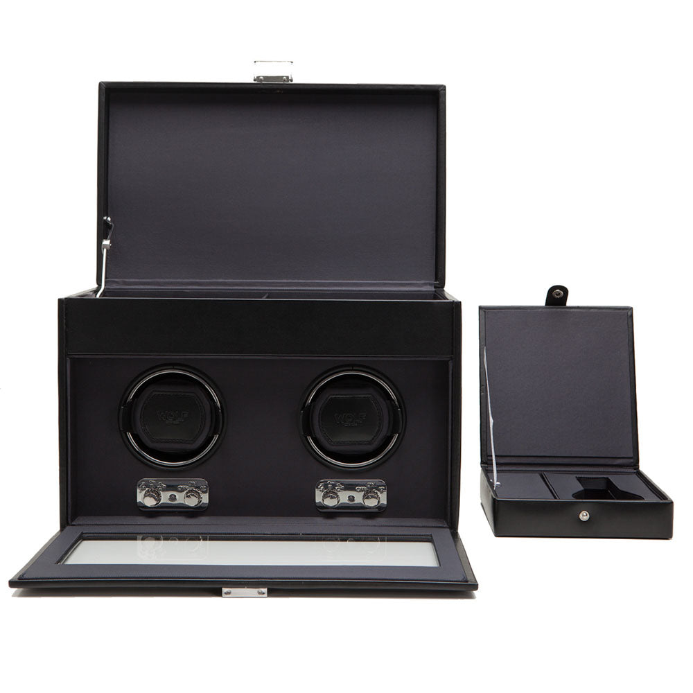 WOLF 1834 Heritage Double Watch Winder with Storage – Black - Image 2