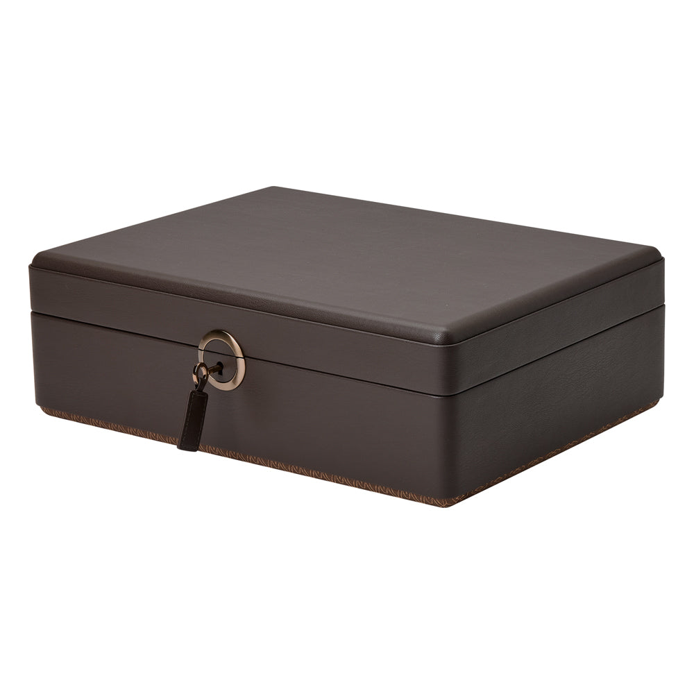 WOLF 1834 Earth 5 Piece Watch Box with Storage – Coffee Apple Leather - Image 2