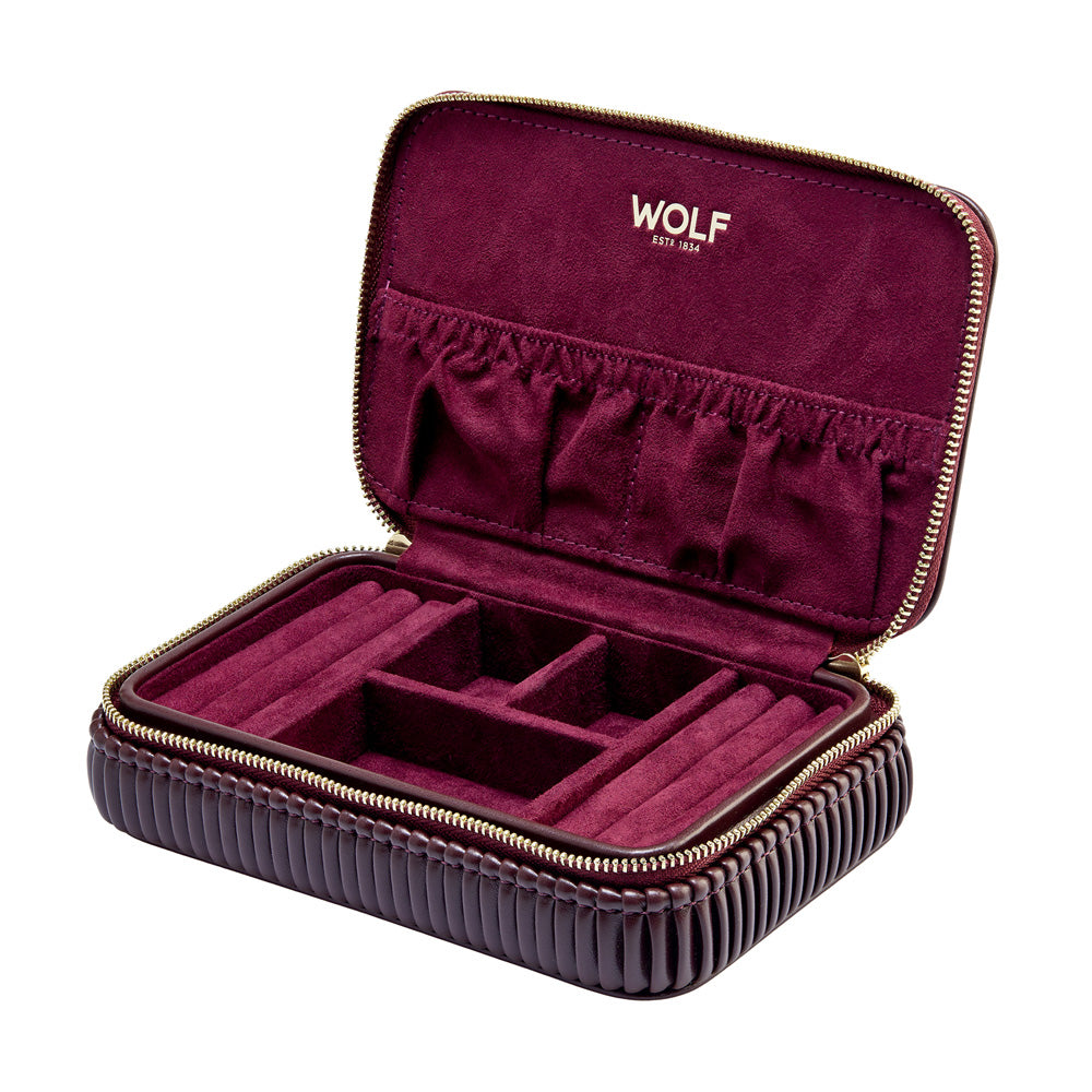 WOLF 1834 Bella Zip Case Jewelry Travel Organizer - Bordeaux - Image 3