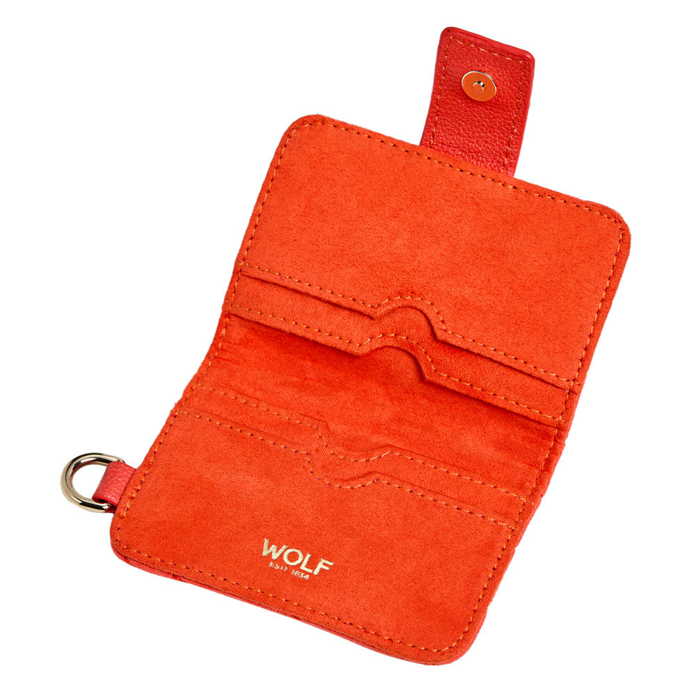 WOLF 1834 Mimi Swirl Card Case - Radiant Red (4 Card Slots, Detachable Wristlet) - Image 4