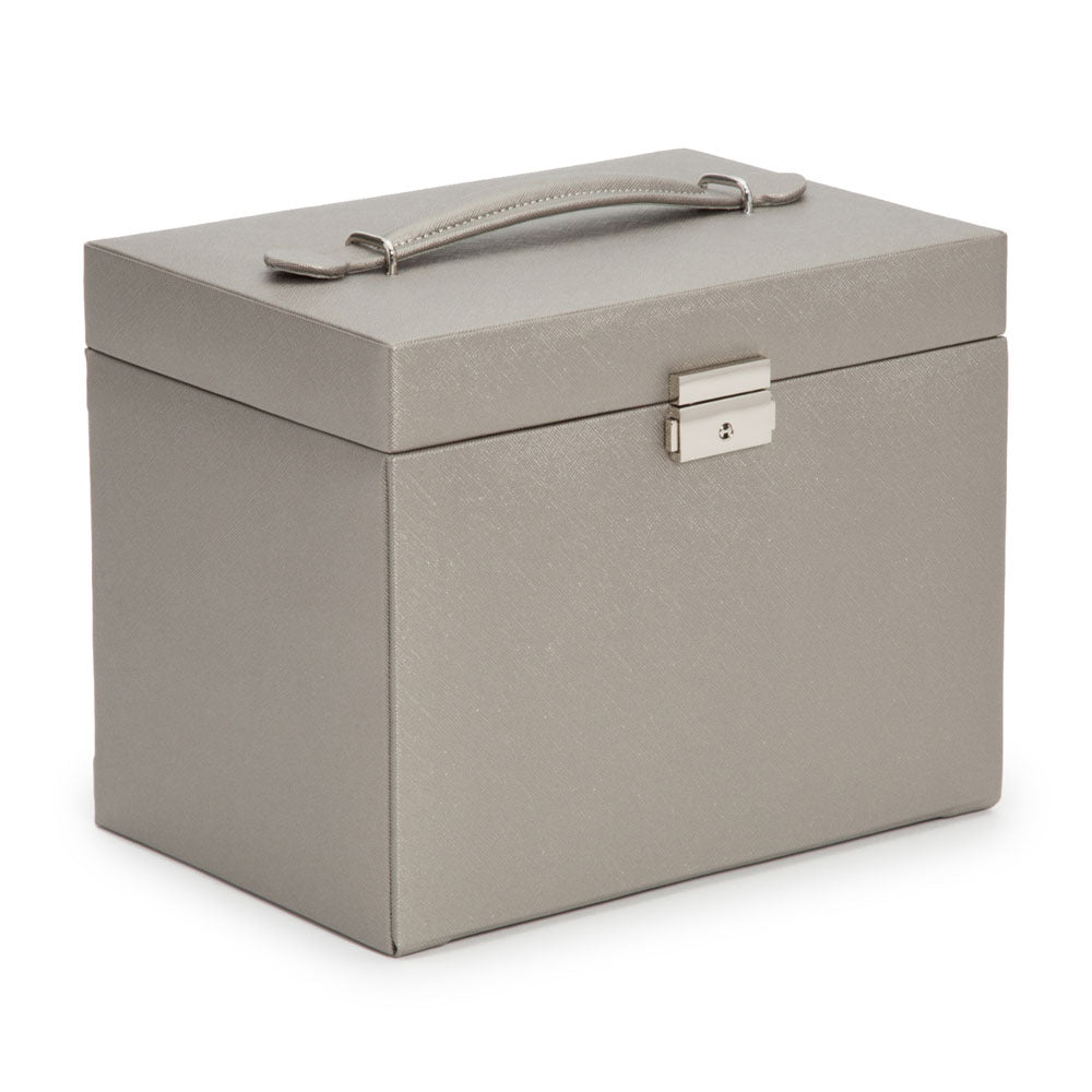 WOLF 1834 Heritage Medium Jewelry Box – Pewter Saffiano - Image 2