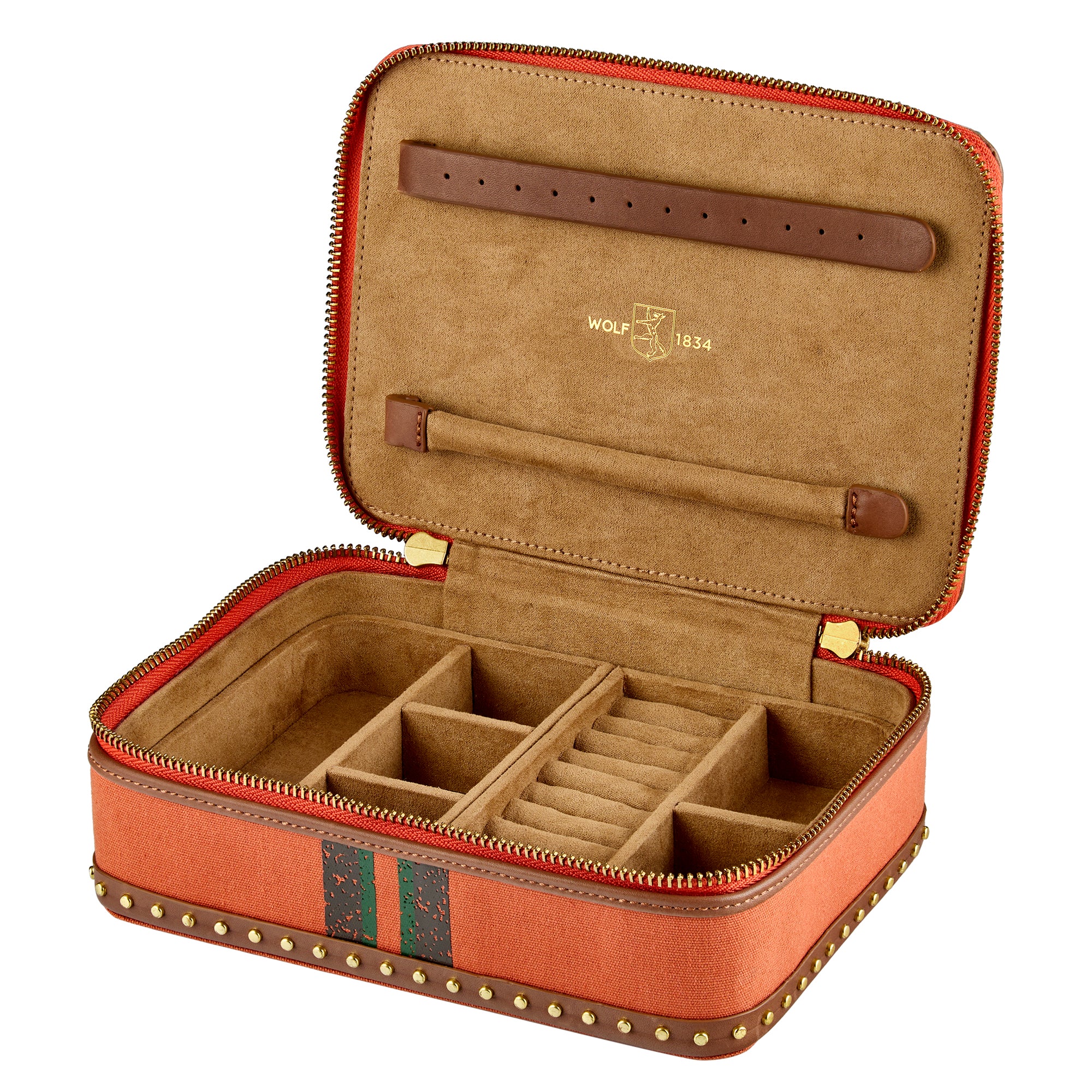 WOLF 1834 Ida Travel Zip Jewelry Case – Orange - Image 3