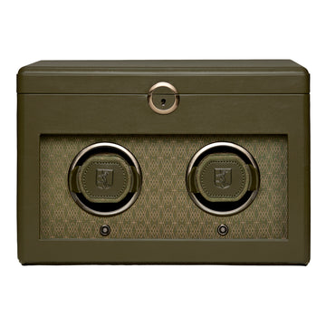 WOLF 1834 Earth Double Watch Winder – Olive (2-Wind, 3-Storage) - Image 1