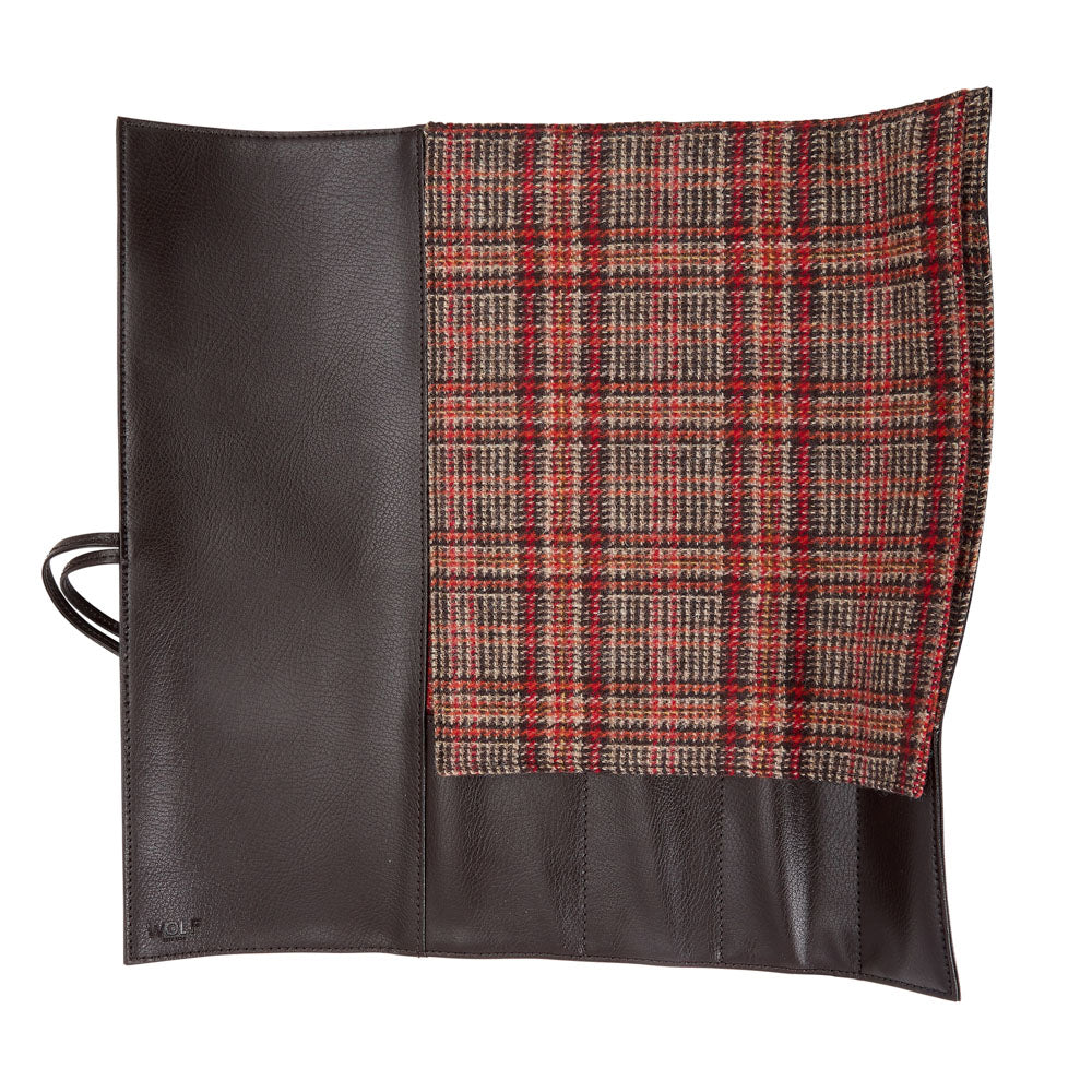 WOLF 1834 WM Brown Knife Roll – Brown Pebble Vegan Leather, 4-Knife Capacity - Image 3