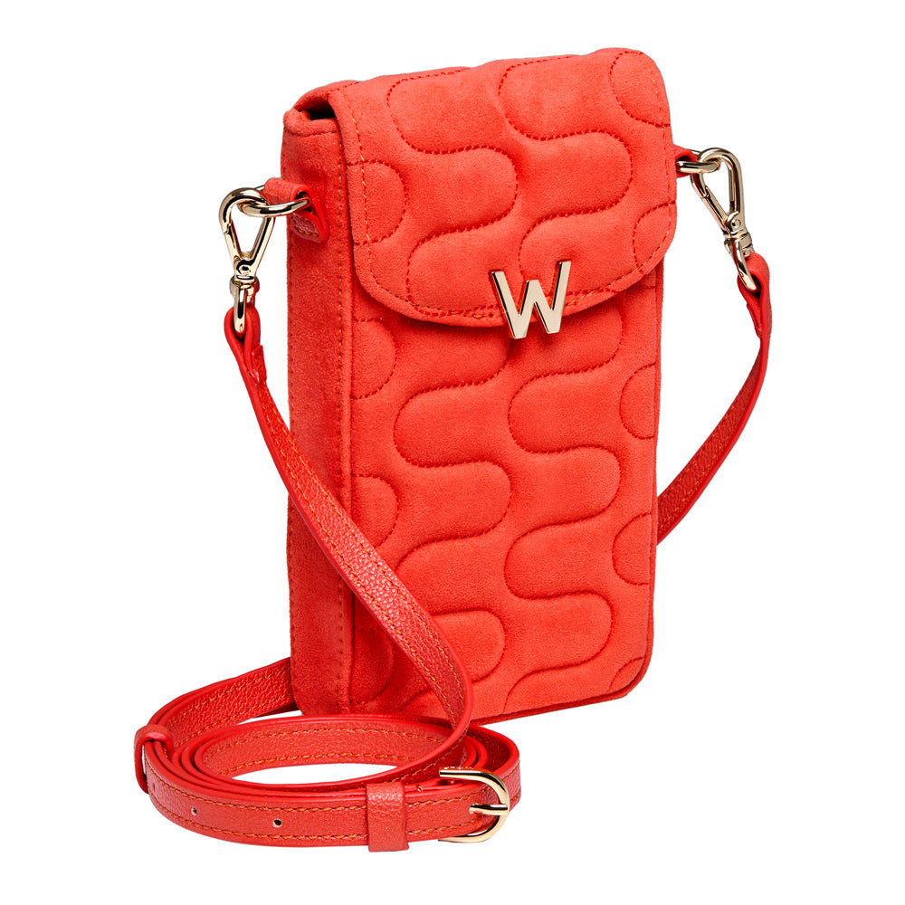 WOLF 1834 Mimi Swirl Phone Bag – Radiant Red Crossbody with Designer Scarf - Image 3