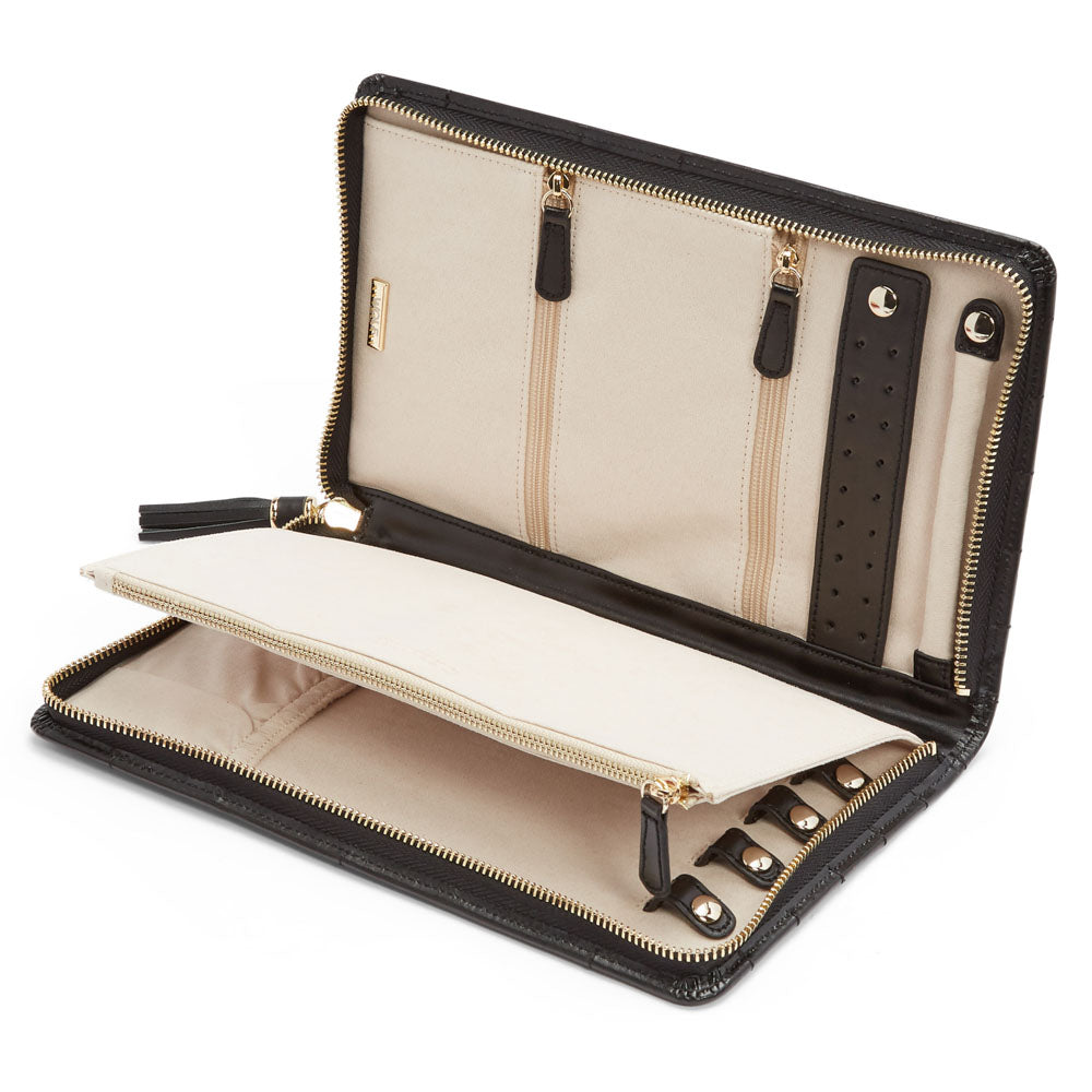 WOLF 1834 Caroline Large Jewelry Portfolio – Black - Image 3