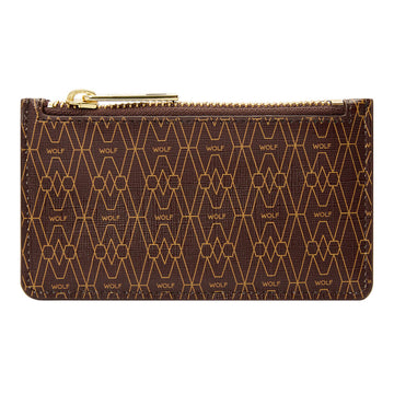WOLF 1834 Signature Zip Case - Brown | RFID-Blocking Card Wallet with 7 Slots - Image 1