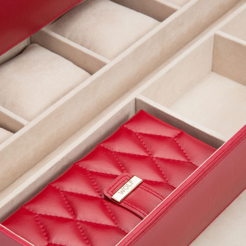 WOLF 1834 Caroline XL Jewelry Case Red | 43 Compartments - Image 4
