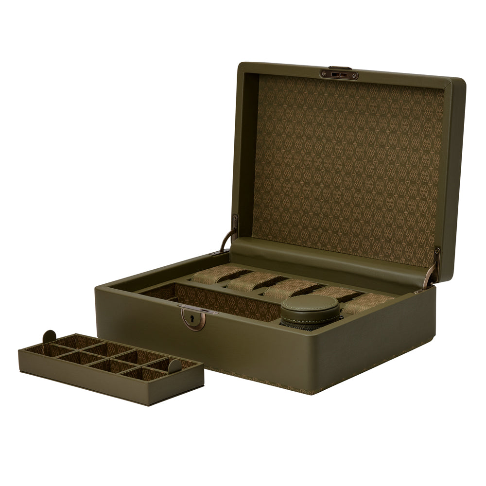 WOLF 1834 Earth 5-Piece Watch Box with Storage - Olive - Image 4