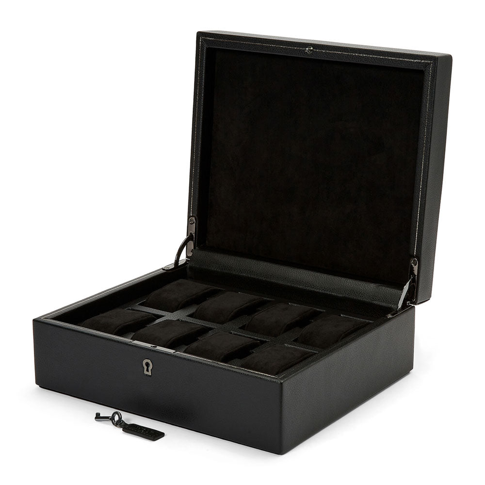 WOLF 1834 British Racing 8‑Piece Watch Box – Black Vegan Leather - Image 3