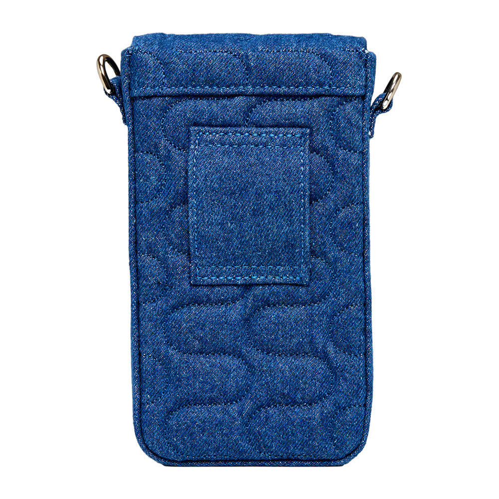 WOLF 1834 Mimi Swirl Phone Bag – Denim Ultrasuede Crossbody with Scarf - Image 5