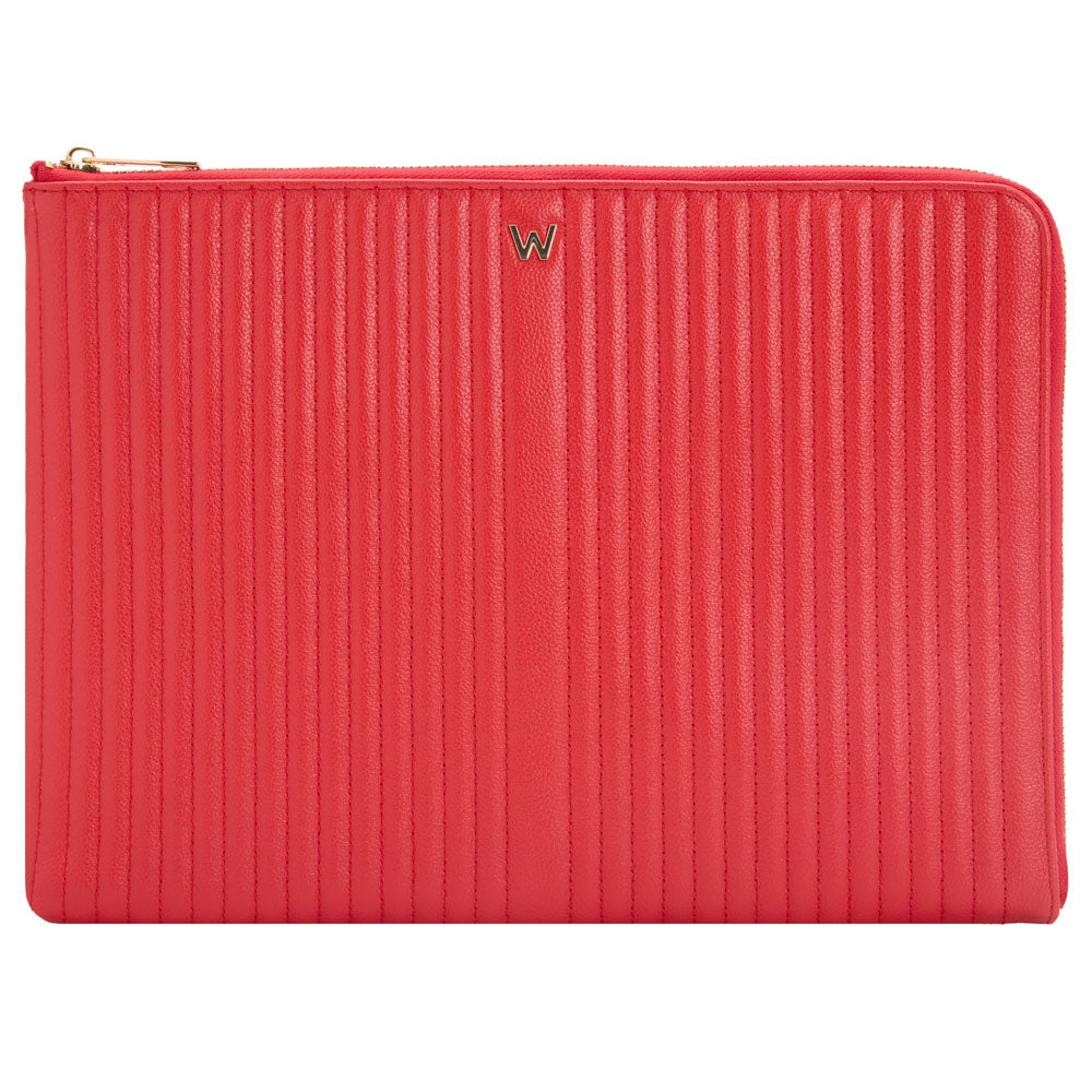 WOLF 1834 Mimi 13" Laptop Sleeve with Handle – Red - Image 1