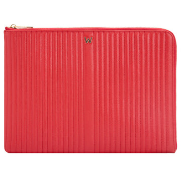 WOLF 1834 Mimi 13" Laptop Sleeve with Handle – Red - Image 1