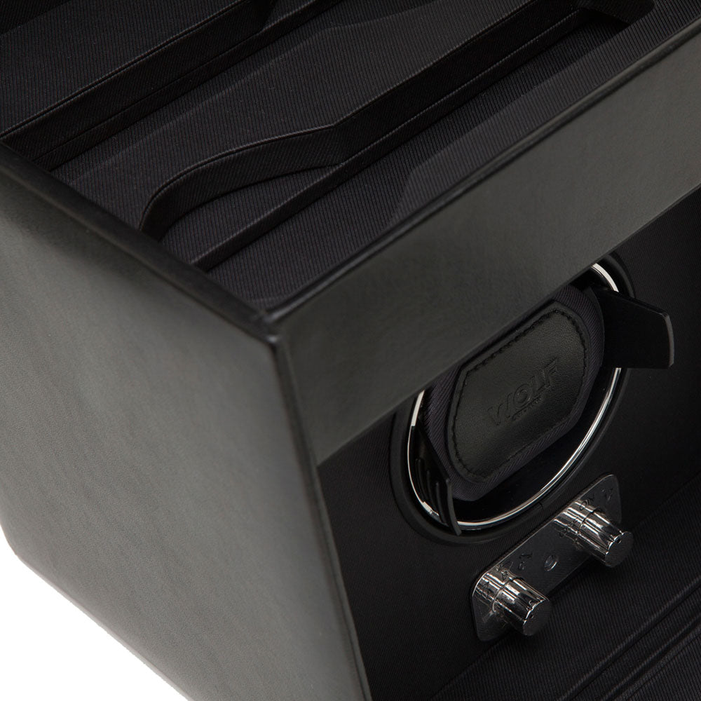 WOLF 1834 Heritage Single Watch Winder with Storage - Black - Image 3