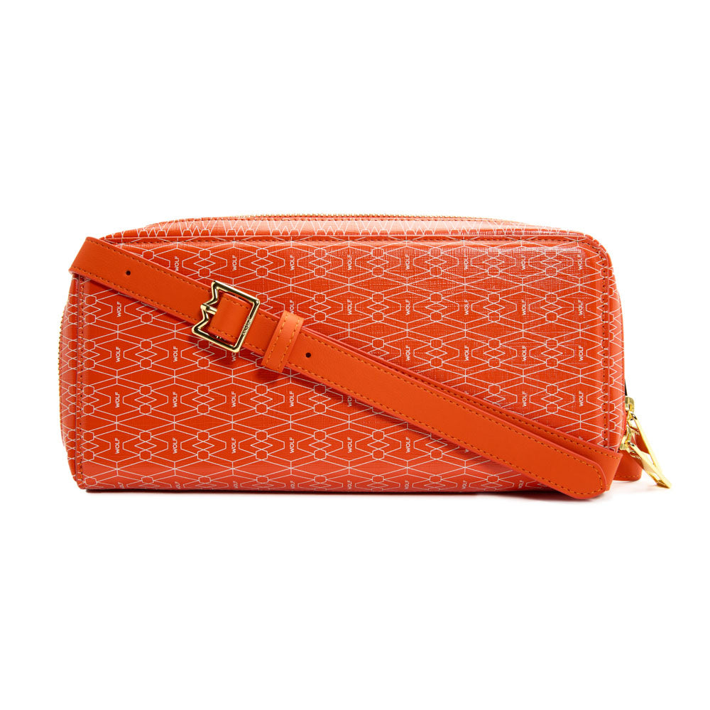 WOLF 1834 Signature Travel Case – Orange (Vegan, RFID Blocking, Watch Storage) - Image 2
