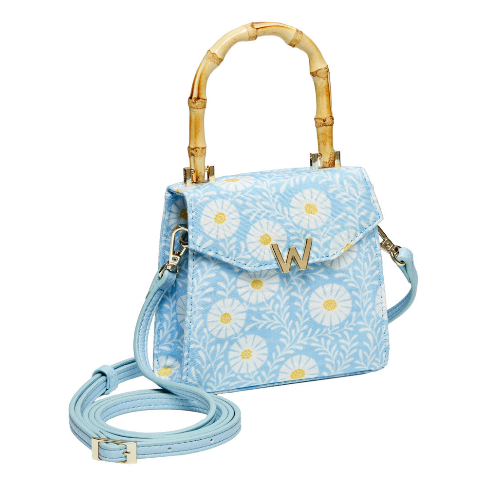 WOLF 1834 Evie Small Bag - Sky Daisy Blue | Fiona Howard Designer Mini Bag - Image 3