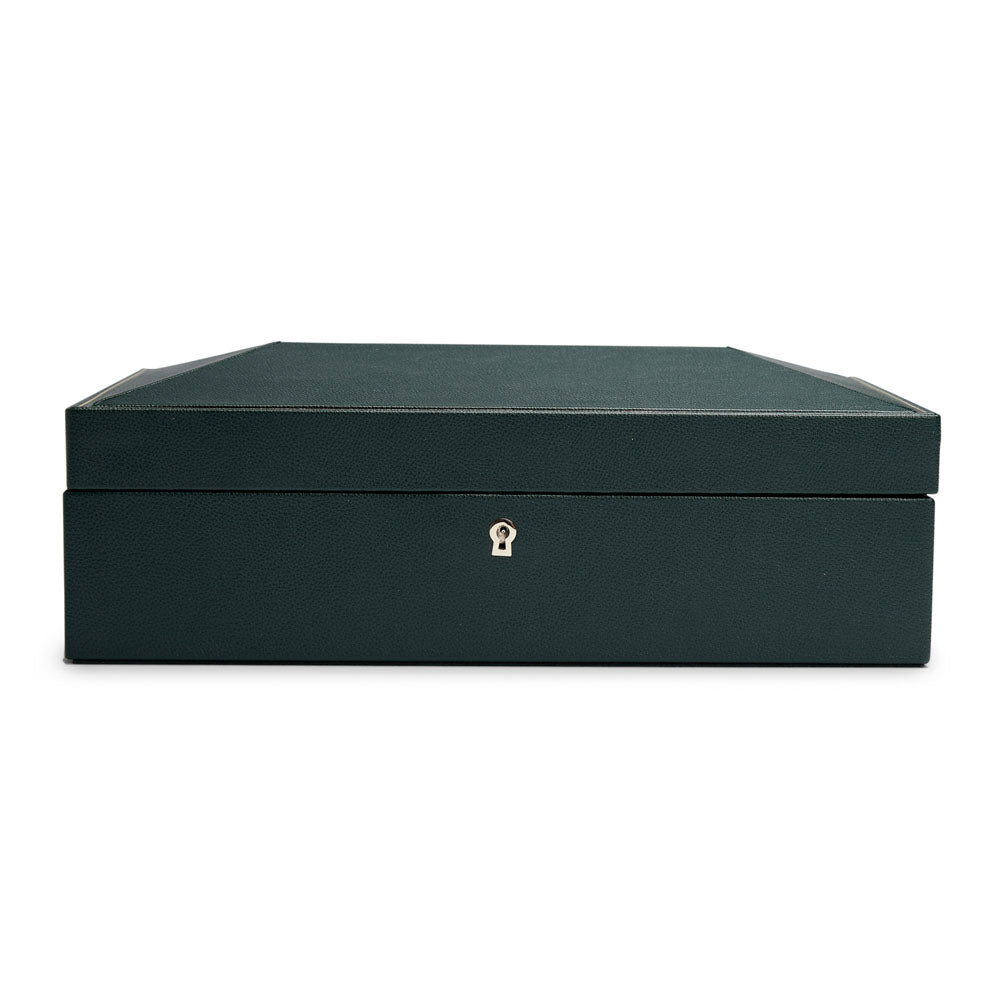 WOLF 1834 British Racing 10-Piece Watch Box - Green Vegan Leather - Image 1