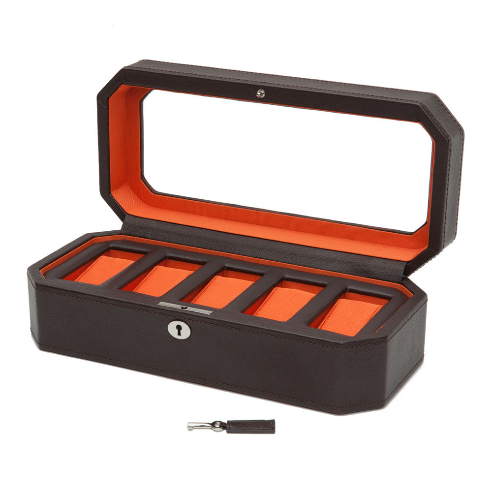 WOLF 1834 Windsor 5-Piece Watch Box – Windsor Brown/Orange - Image 2