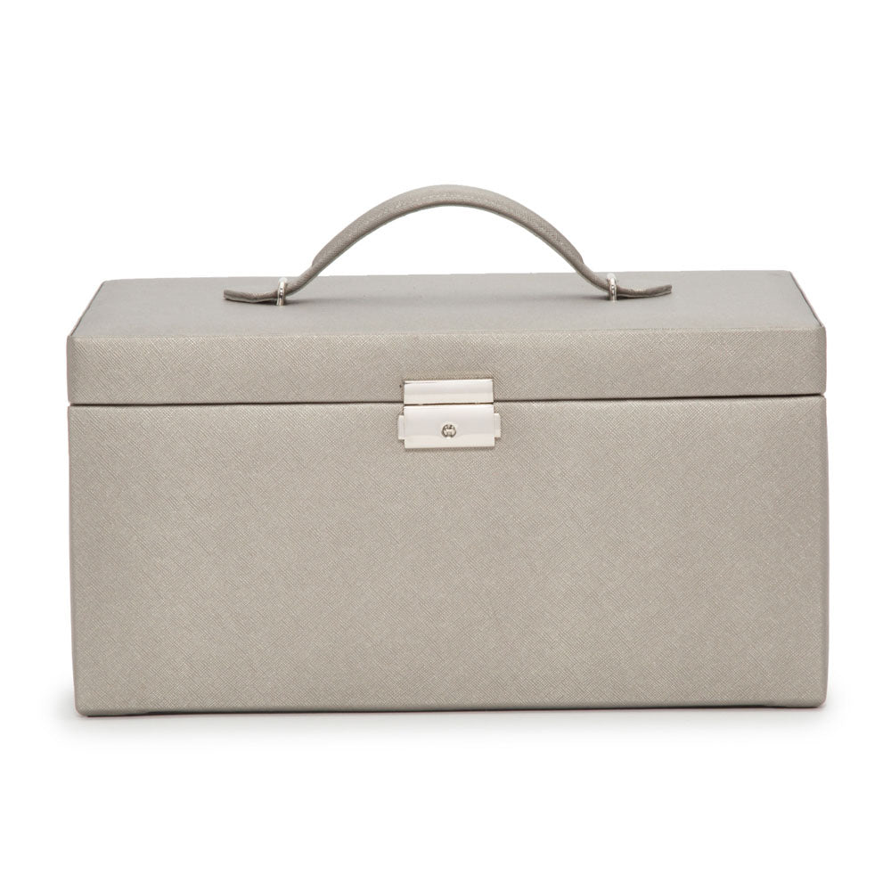 WOLF 1834 Heritage Large Jewelry Box - Pewter Saffiano (53-Piece) - Image 1