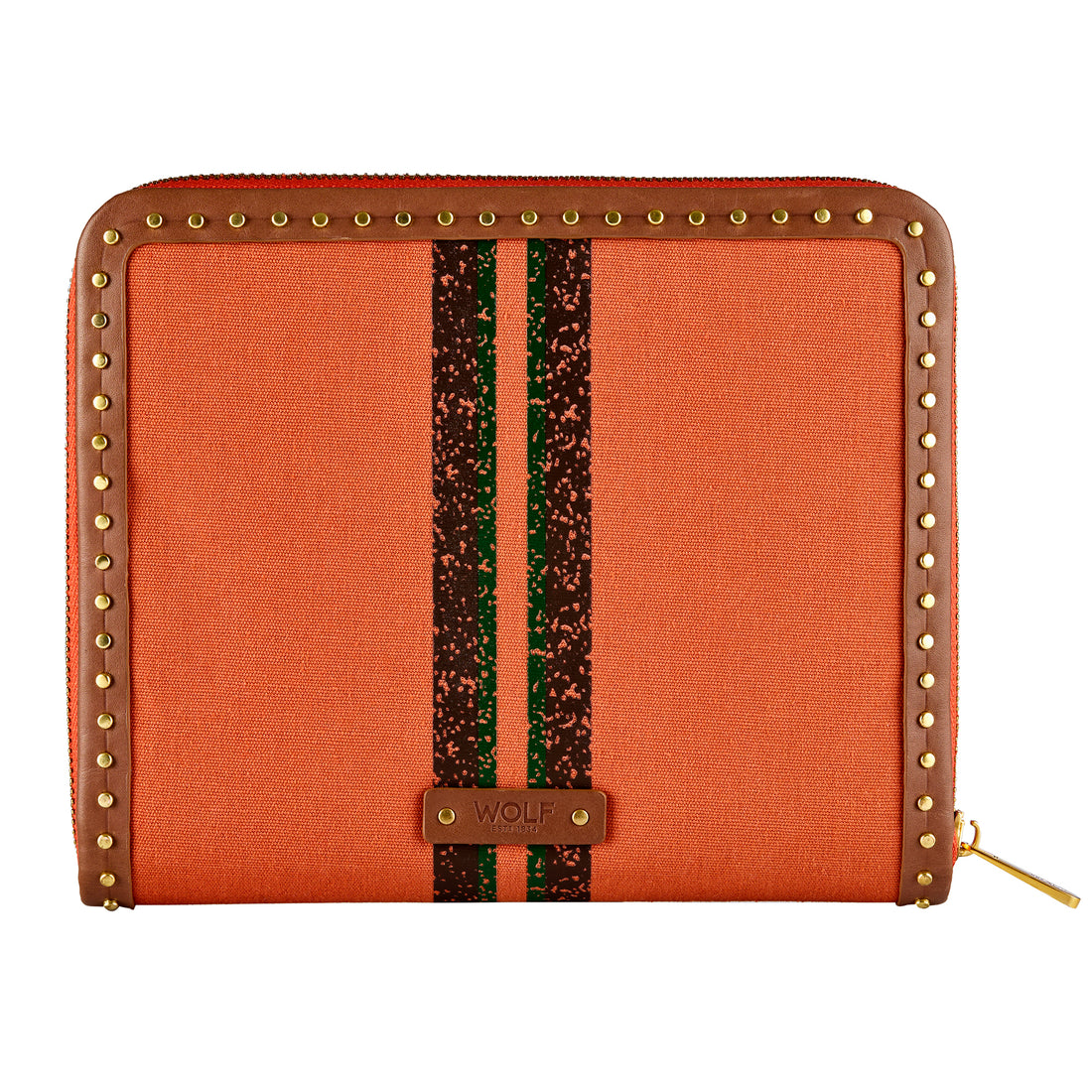WOLF 1834 Ida Travel Zip Jewelry Portfolio - Orange - Image 1