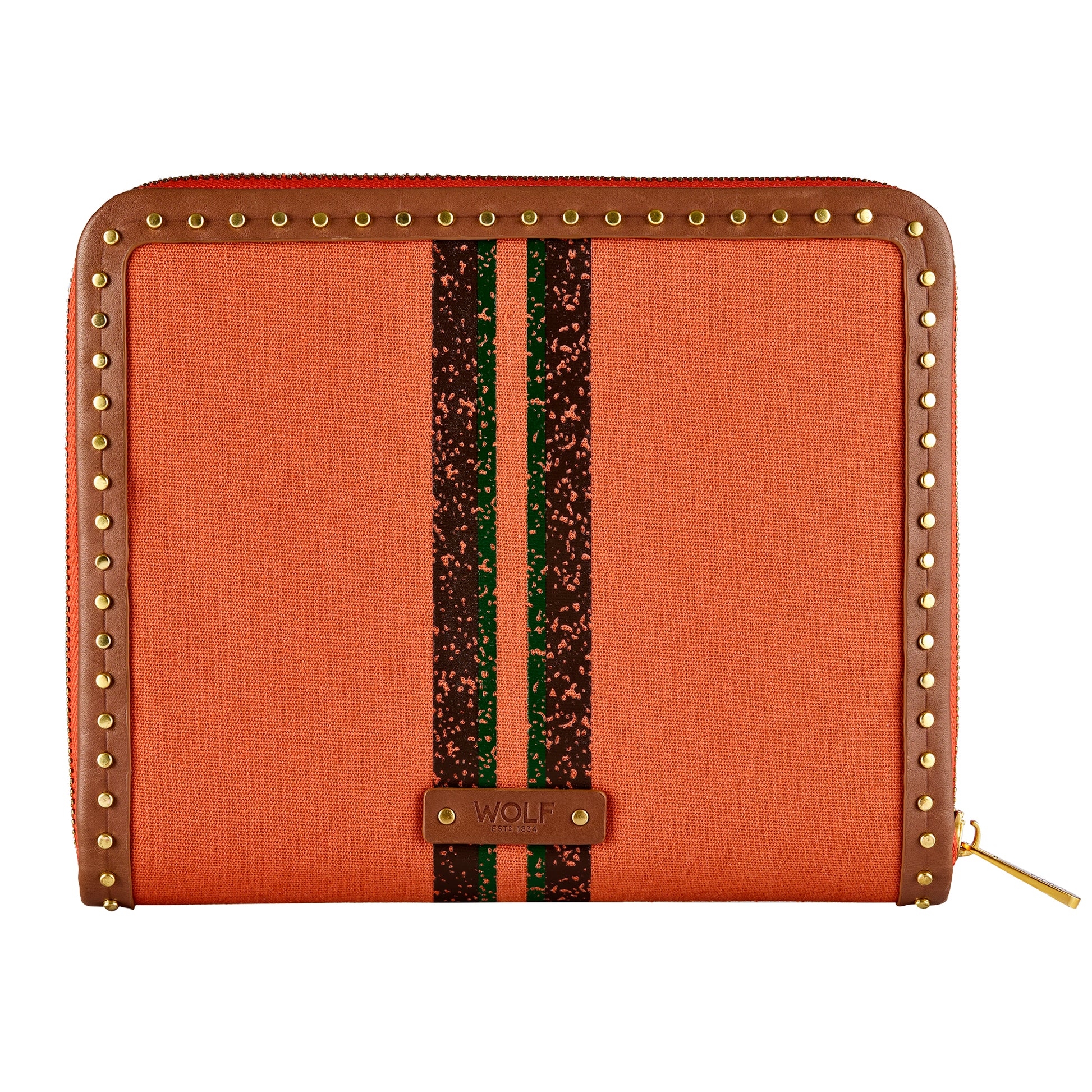 WOLF 1834 Ida Travel Zip Jewelry Portfolio - Orange - Image 1
