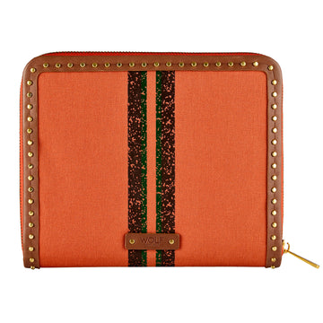 WOLF 1834 Ida Travel Zip Jewelry Portfolio - Orange - Image 1