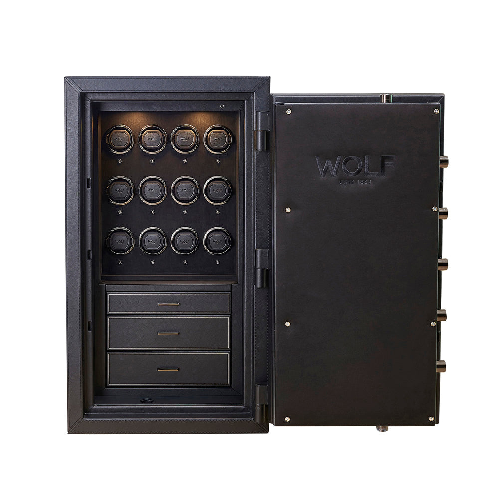 WOLF 1834 Athos 12-Piece Watch Winder and Jewelry Safe - Black - Image 2