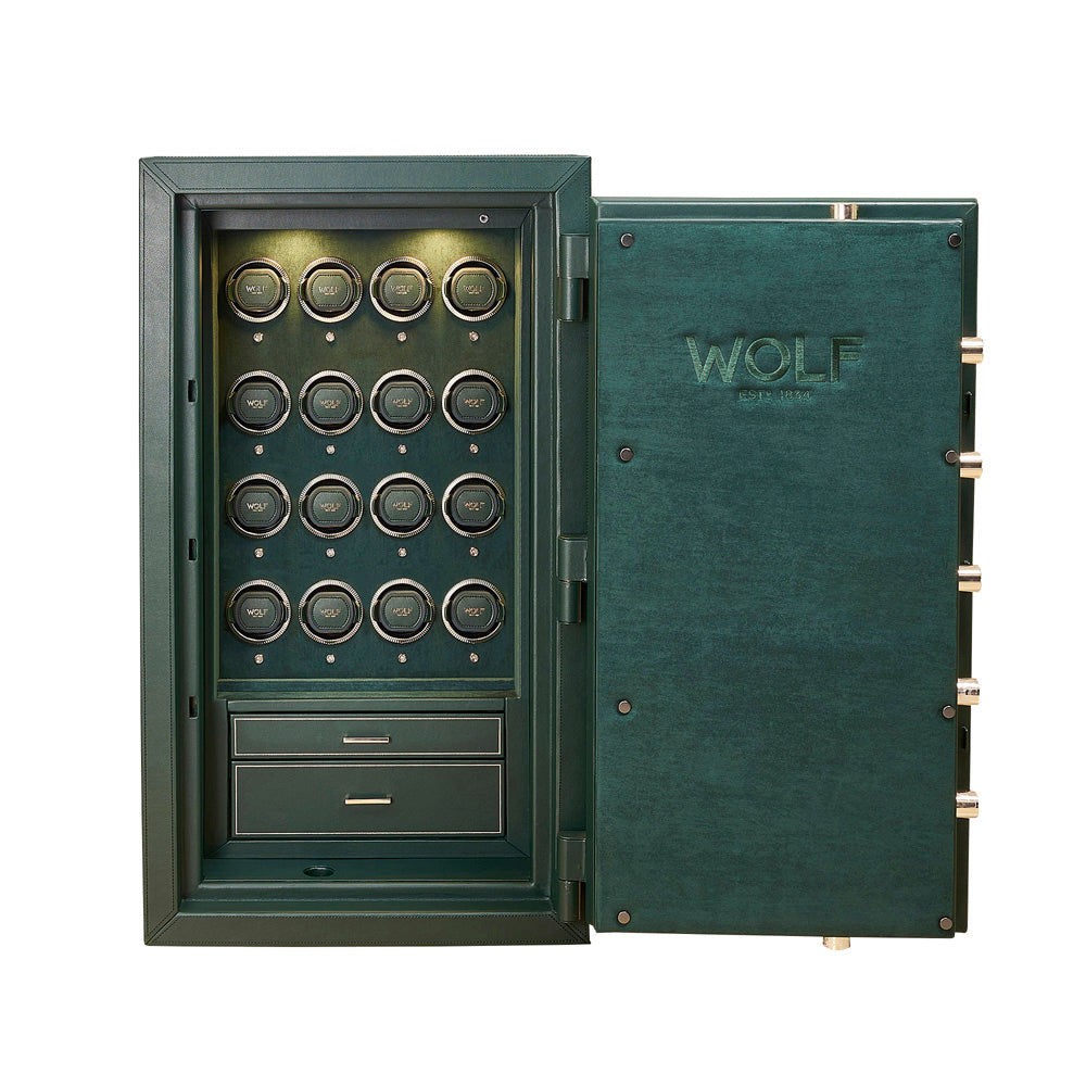WOLF 1834 Athos 16-Piece Watch Winder & Jewelry Safe – Green - Image 2