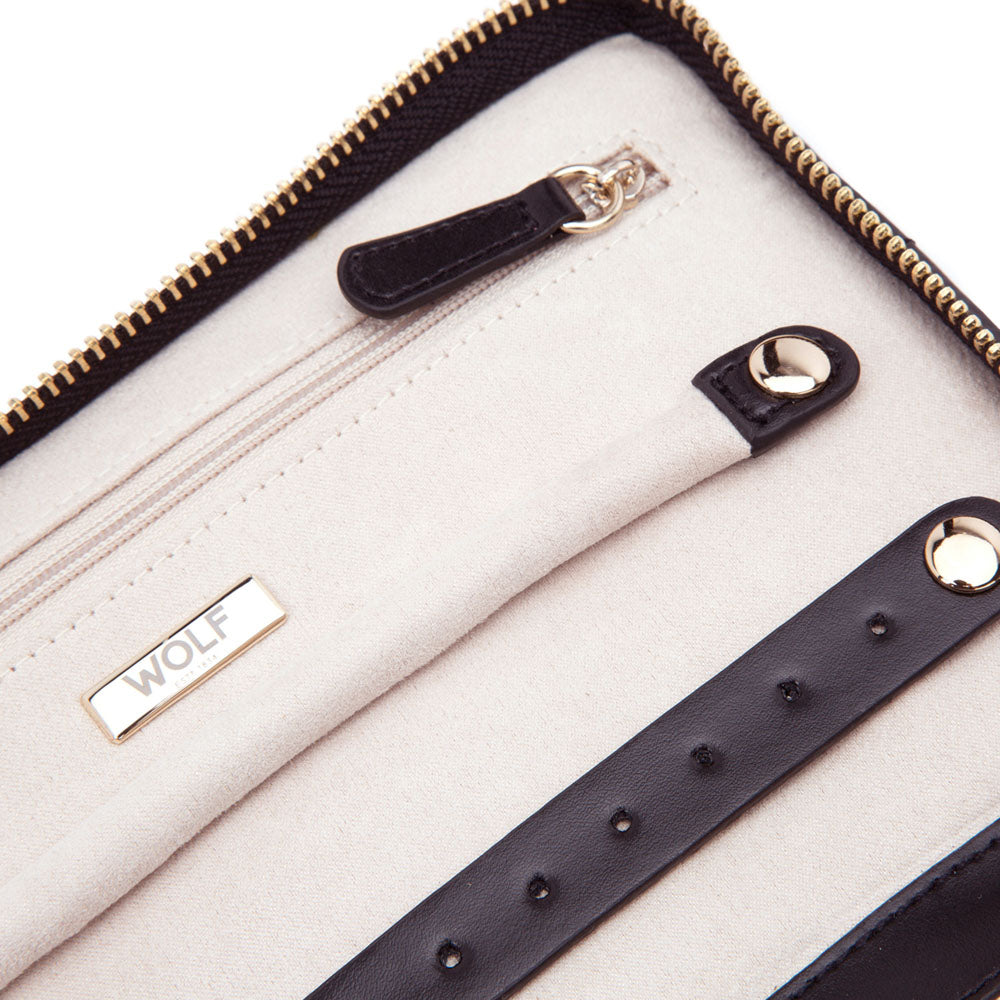 WOLF 1834 Caroline Jewelry Portfolio - Black Leather Travel Case with LusterLoc™ - Image 4