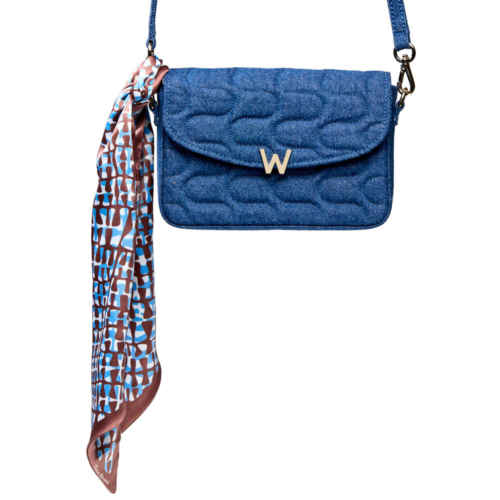 WOLF 1834 Mimi Swirl Cross Body Bag with Scarf – Denim - Image 4